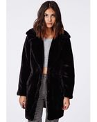 Missguided Ana Faux Fur Jacket Black - Lyst