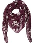Alexander McQueen Skull Printed Silk Chiffon Scarf - Lyst