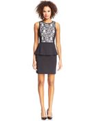 Kensie Lace Peplum Dress - Lyst