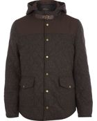 River Island Brown Fleck Quilted Jacket - Lyst