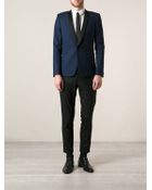 Saint Laurent Contrast Lapel Blazer - Lyst