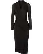 Donna Karan New York Wrap-Effect Stretch-Jersey Dress - Lyst