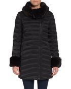 French Connection Faux-Fur-Trimmed Puffer Coat - Lyst
