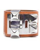 Hermes Preowned Leather Collier De Chien Cdc Cuff - Lyst