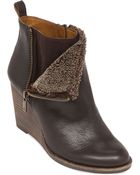 Lucky Brand Yorque Faux-Fur Wedge Booties - Lyst