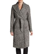 Saks Fifth Avenue Black Label Herringbone Blanket Coat - Lyst