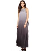 Halston Heritage Flowy Ombre Gown - Black/Silver Ombre - Lyst