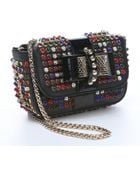 Christian Louboutin Black Leather 'Sweety Charity' Studded Shoulder Bag - Lyst