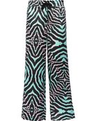 Just Cavalli Printed Silk-Satin Straight-Leg Pants - Lyst