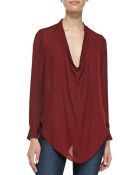 Haute Hippie Cowl-Neck Silk Blouse - Lyst