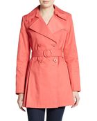 Via Spiga Double-Breasted Short Trench Coat - Lyst