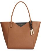 Calvin Klein Saffiano Winged Tote - Lyst
