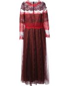 Valentino Lace Panel Maxi Dress - Lyst