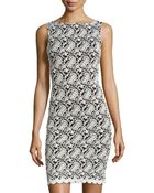 Alice + Olivia Embroidered Lace Sleeveless Dress - Lyst