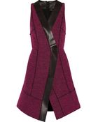 Proenza Schouler Leather-Trimmed Bouclã©-Tweed Dress - Lyst