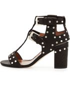 Laurence Dacade Helie Studded Leather Caged Sandal - Lyst