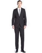 Hugo Boss Dark Grey Wool Two Button Suit With Flat Front Pants - Lyst