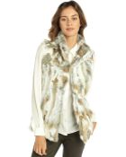 La Fiorentina Beige Rabbit Fur Stand Collar Vest - Lyst
