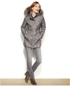 London Fog Petite Fauxfur Down Puffer - Lyst