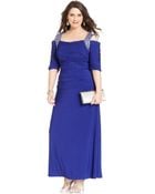 Alex Evenings Plus Size Coldshoulder Embellished Gown - Lyst
