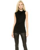 Helmut Lang Sonar Wool Shawl Drape Top - Black - Lyst