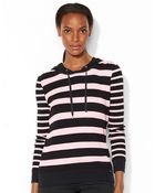 Lauren by Ralph Lauren Striped Hoodie - Lyst