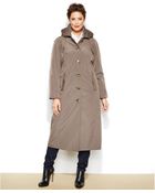 London Fog Plus Size Long Belted Trench Coat - Lyst