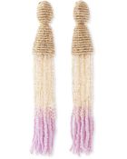 Oscar de la Renta Long Ombrebeaded Tassel Earrings Almondcreamlilac - Lyst