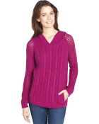 Autumn Cashmere Cabernet Cashmere Blend Cable Knit Hooded Sweater - Lyst