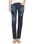 AG Adriano Goldschmied Dark Blue Patchwork 'The Stilt' Cigarette Leg Jeans - Lyst