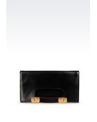 Emporio Armani Clutch In Smooth Calfskin - Lyst