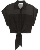 Balmain Printed Silk Crepe De Chine Shirt - Lyst