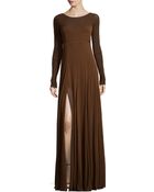 Donna Karan New York Long-sleeve Low-back Evening Gown - Lyst