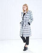 Noё Grey Checked Trench Coat - Lyst