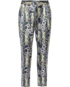 Suno Printed Cotton And Silk-Blend Straight-Leg Pants - Lyst