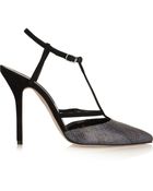Oscar de la Renta Gloria Elaphe And Suede Pumps - Lyst