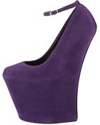 Giuseppe Zanotti Suede Heel-Less Wedge Pump - Lyst
