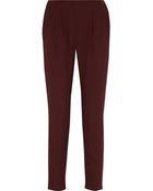 Fendi High-Rise Crepe Tapered Pants - Lyst