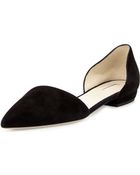 Giorgio Armani Suede D'Orsay Slip-On Flat - Lyst