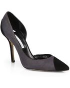 Oscar de la Renta Two-Tone Suede D'Orsay Pumps - Lyst