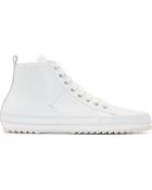 Costume National White Leather High_Top Sneakers - Lyst