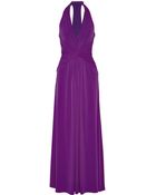 Halston Heritage Twist-Front Stretch-Jersey Halterneck Gown - Lyst