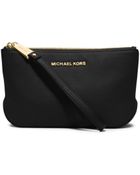 Michael Kors Rhea Large Pebbled-Leather Zip Pouch - Lyst