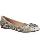 Tory Burch Reva Snake Print Flat - Lyst