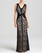 Tadashi Shoji Gown - Sleeveless V-Neck Lace - Lyst