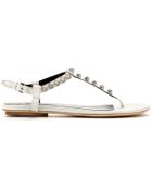 Balenciaga Giant Studded Textured-Leather Sandals - Lyst