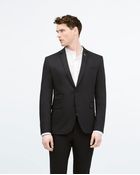 Zara Navy Jacket - Lyst