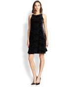 Eileen Fisher Velvet Vine-Pattern Dress - Lyst