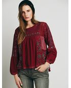 Free People Fp New Romantics Fancy Huh Blouse - Lyst