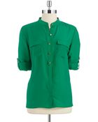Anne Klein Button Down Blouse - Lyst